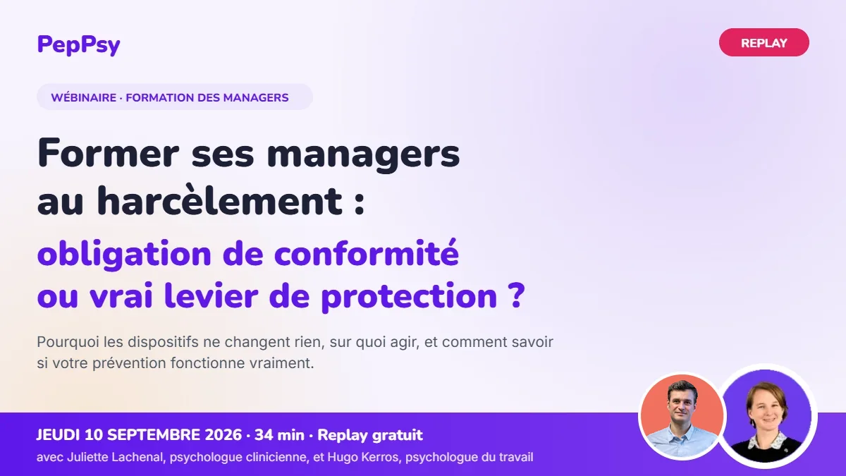 Replay du wébinaire : former ses managers au harcèlement