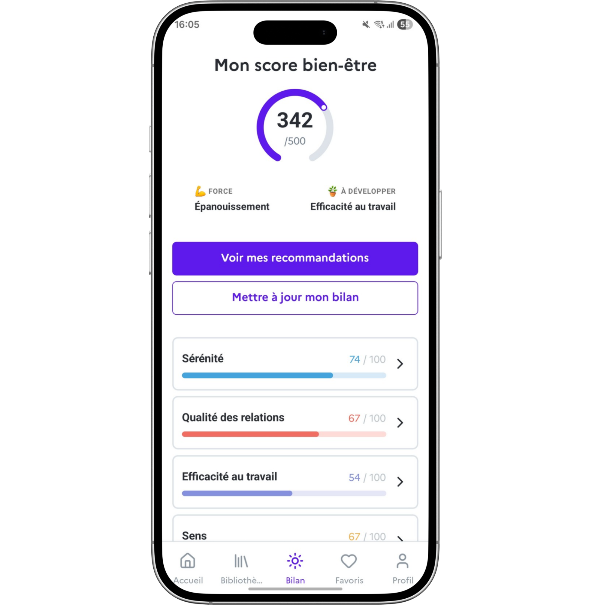 App PepPsy - score bien-être