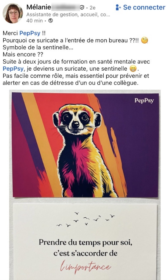 Témoignage d'une sentinelle suricate formée par PepPsy